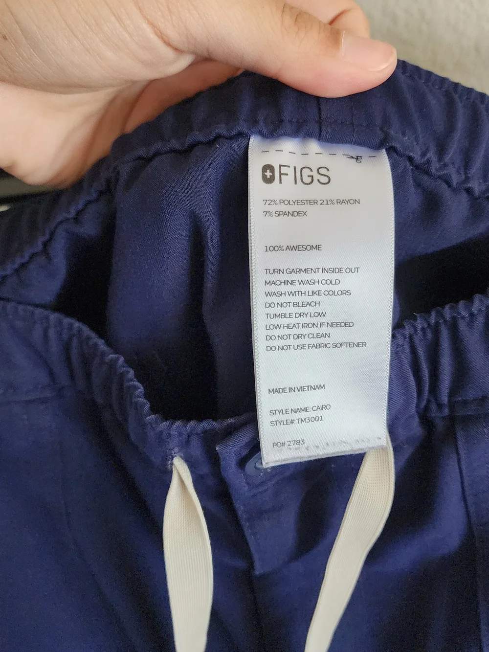 FIGS Men's Cairo Cargo Straight Leg Scrub Pants Navy Blue Size Large - Lot of 2